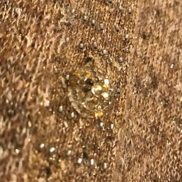Kate Hill Gold Metallic Cardigan - Size Large - Picture 6 of 13